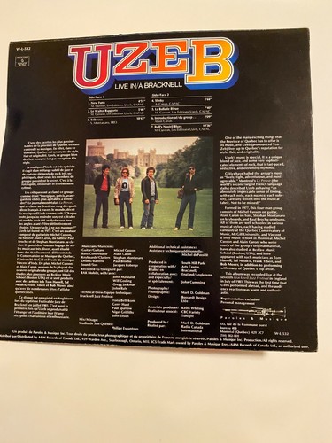 UZEB - Live In/A Bracknell ~ RCI 532 {nm orig} w/Caron, Brochu, Montanaro - RARE - Imagen 2 de 5