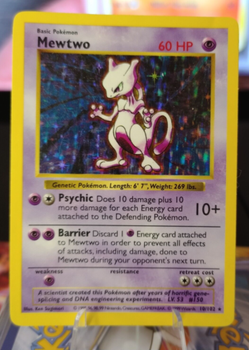 Pokemon Shadowless Mewtwo 10/102 MP - Picture 1 of 2