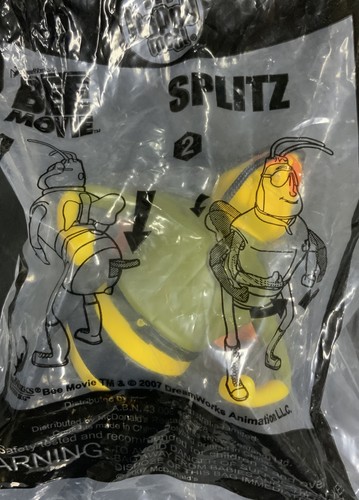 NEW Sealed RARE 2007 BEE MOVIE MCDONALDS HAPPY MEAL TOY - SPLITZ - Picture 2 of 3