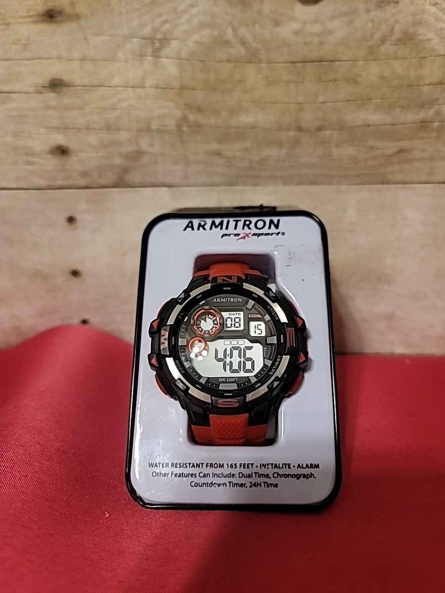 Dual Time Armitron Pro Sport Watch 330ft Reloj Armitron Wr 330 Ft