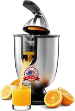 Exprimidor Electrico de Jugos Naranja Limon Extractor de Zumos Acero inoxidables