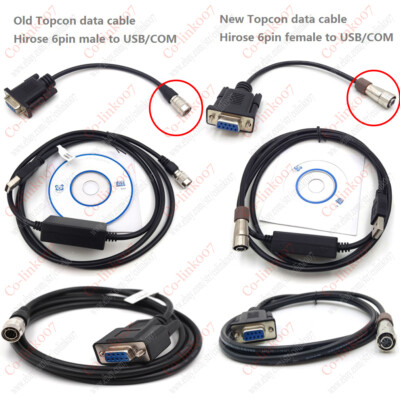 NEW  Total Station Hirose 6pin to USB / COM Bluetooth Data Cable