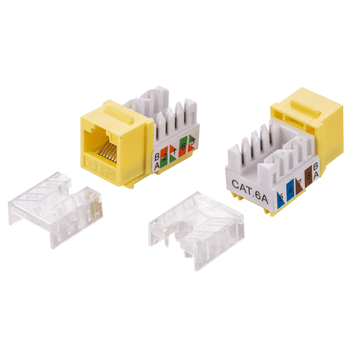 Cat6A Keystone Jack Network 45 Degree RJ45 White Blue Black Green Punch Down lot - Picture 9 of 24