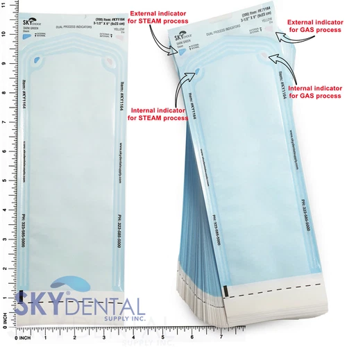 Sterilization Pouches- 3.5 " x 10 " Dental Medical Self Seal Pouch Bag  200 Bags - product listing photo