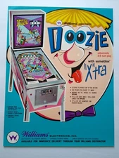 Doozie Pinball FLYER Original 1968 Mod Groovy Hip Cool UNUSED Vintage Retro Art 