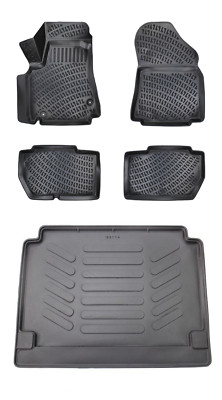 Floor Mats + Cargo Trunk Liner Fits Peugeot Partner Tepe 90 HP 2009-2018 3D SET