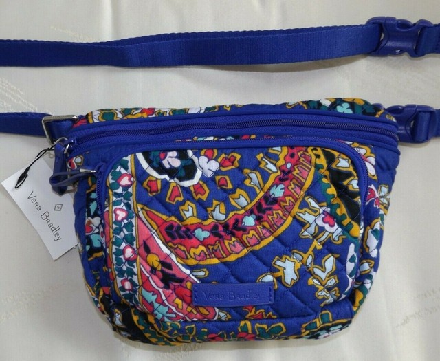 VERA BRADLEY Iconic RFID Belt Bag Fanny Pack Romantic Paisley Blue