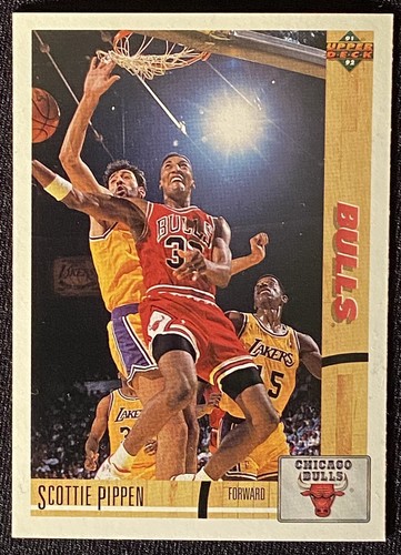 Tarjeta de baloncesto Scottie Pippen 1991-1992 Chicago Bulls cubierta superior #125 - Imagen 2 de 2