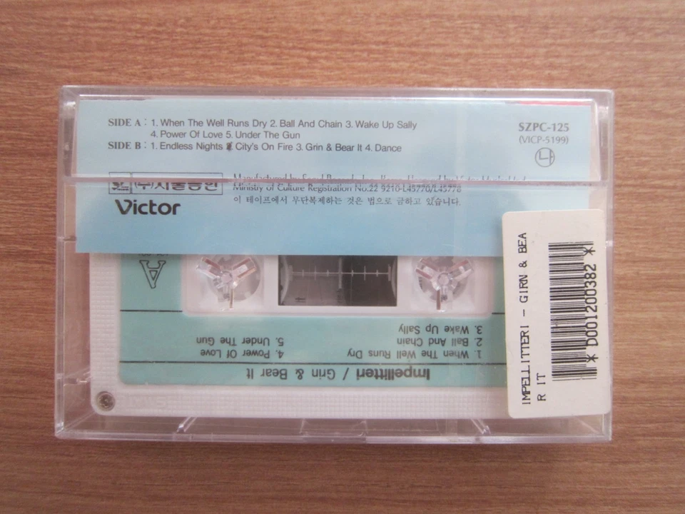 Impellitteri - Grin & Bear It Korea Edition Sealed Cassette Tape  Foto 2 de 3