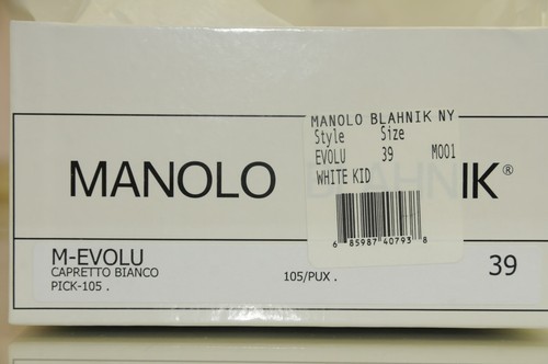 Escarpins Manolo Blahnik M EVOLU 105 à Chaîne Blanche - Taille 37 à 40.5, Neufs En Boîte
