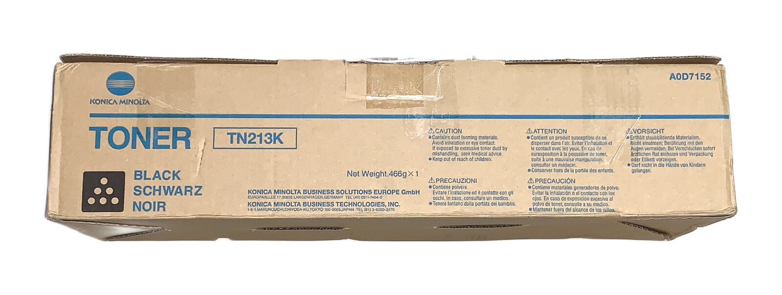Original Toner Konica Minolta Bizhub C203 C253 / TN-213K Black A0D7152 Cartridge