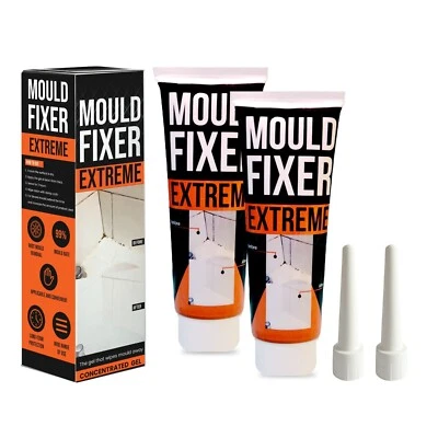 MOULD FIXER 2 PACK MOULD REMOVER GEL EXTREME MAGIC FORMULA 120G TUBE TAPS SINK GROUT WINDOW