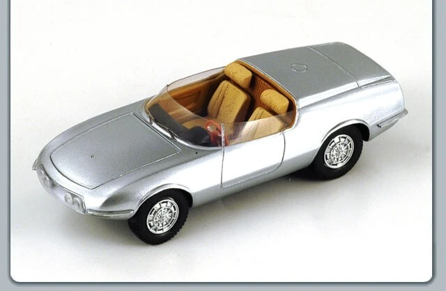 SPARK 1/43 S1302 ABART 1000 GT SPIDER Pininfarina 1964 silver Argento Raro! NLA! - Immagine 2 di 2