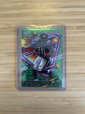 2023 Composite Cosmic Chrome Green Space Dust Refractor /75 Brian Westbrook #291