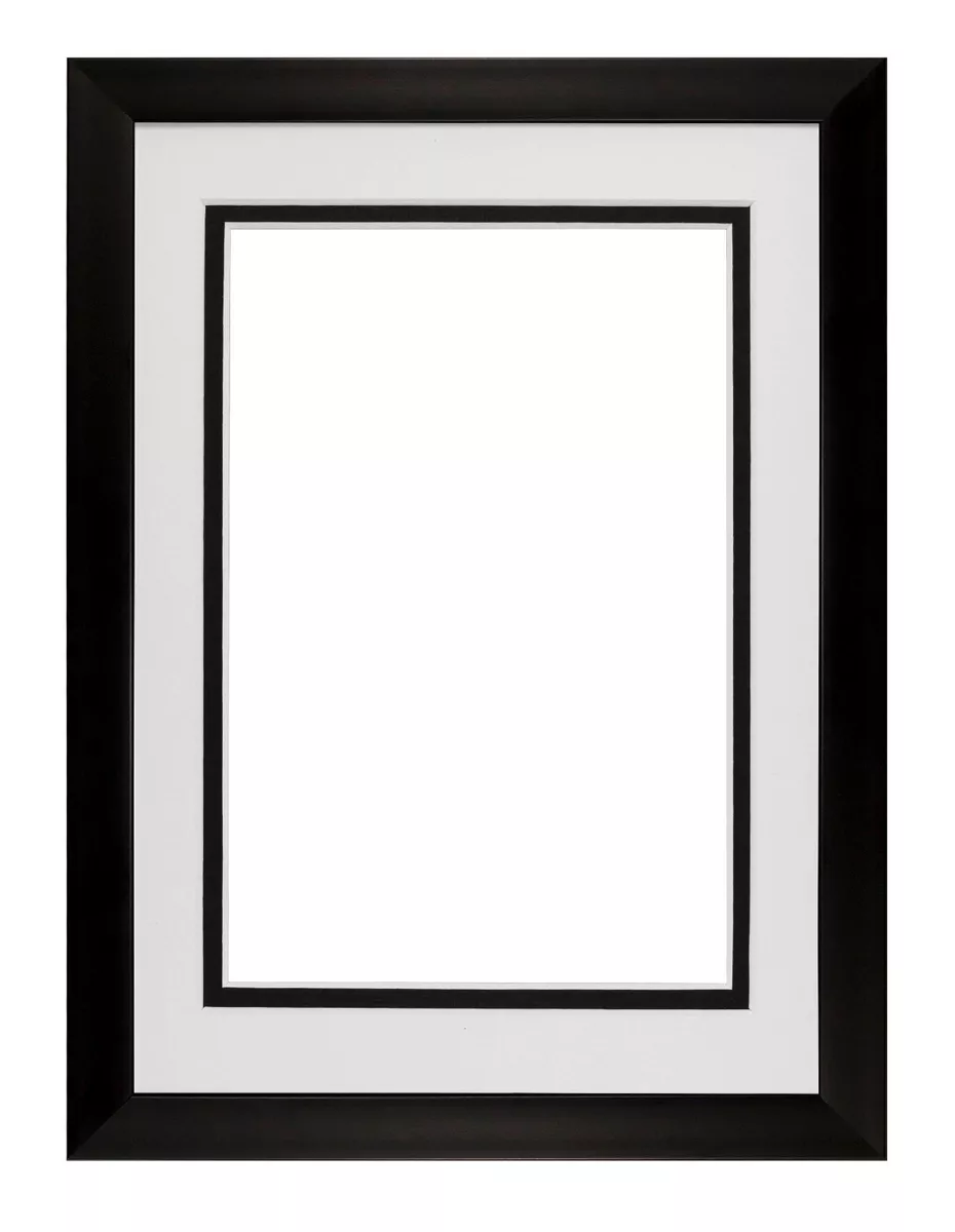 Black or White Matt Picture frame photo frame poster frame with Double Mount