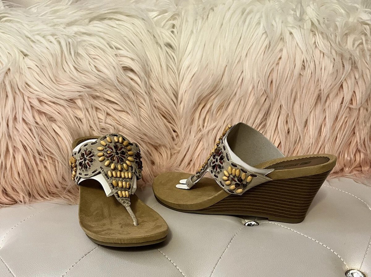 Beaded hotsell wedge sandals