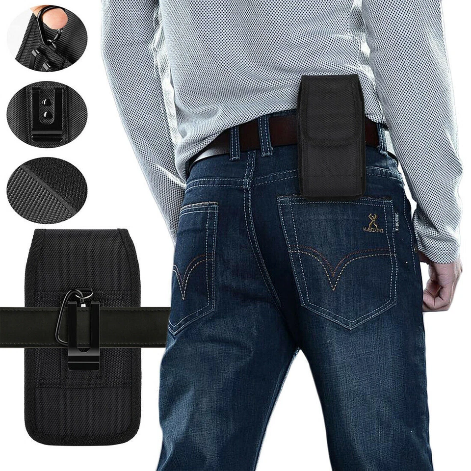 Universal Vertical Cell Phone Holster Wallet Case Pouch w/Belt Clip Smartphone - Image 2 of 4