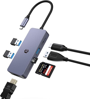 7-IN-1 USB Typ C HUB zu HDMI Dockingstation Laptop Adapter für Macbook Air Pro