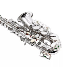 Sliver Alto Saxophone Eb Flat Sax Brass Instrument with Case  Accessories