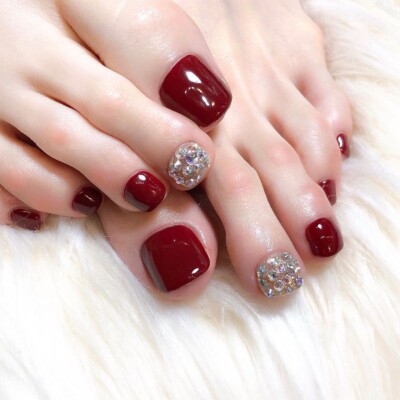 Selbstklebende Kunstnagel Zehen 24 - Glamourses Bordeaux - press On Nails  klebe | eBay.de