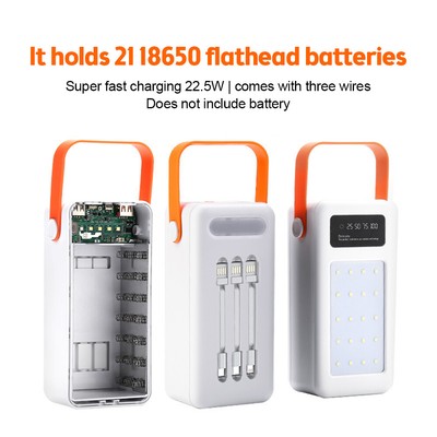 21x/28x 18650 USB Power Bank Battery Fast Charger Case DIY Box for Smartphones