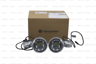 Kit Phares Antibrouillard LED Argenté Pour Royal Enfield Super Meteor 650, Classic... - Neuf