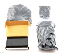 100 Black Military Spec ID Dog Tags +  27" & 4.5" Ball Chains + Black Silencers