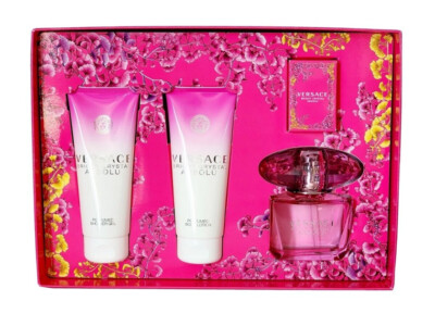 Versace Bright Crystal ABSOLU Women 4Pcs Set 3.0 oz Edp Spray & BL & SG & Mini
