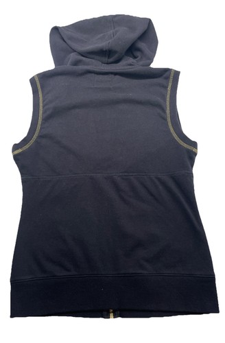 Southpole Hooded Sweatshirt Vest Vtg Embroidered Gold Accents Size Medium - Picture 5 of 5