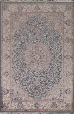 90% Silk Gray/ Beige Floral Living Room Rug Area Traditional Turkish Carpet 7x10