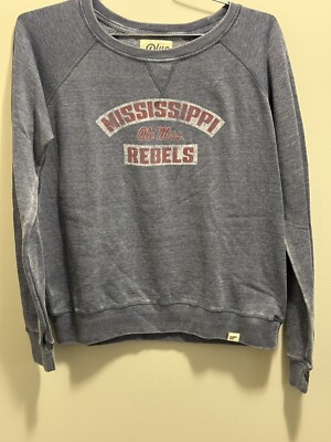 Ole Miss Rebels Women s Burnout Wash Crew Fleece Medium New With Tags