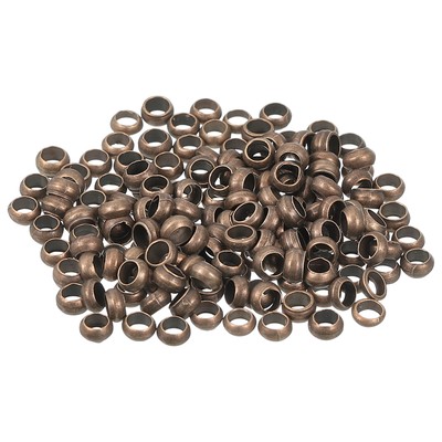 500 Stck. Runde Quetschperlen, 3 mm Metall Zwischenring Lose Perlen, Rot Bronze