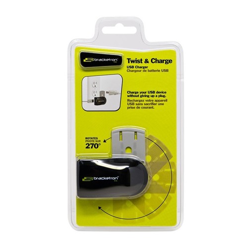 BRACKETRON UGC-475-BL Twist & Charge USB Charger For Most Mobile & Smartdevices - Photo 3 sur 3