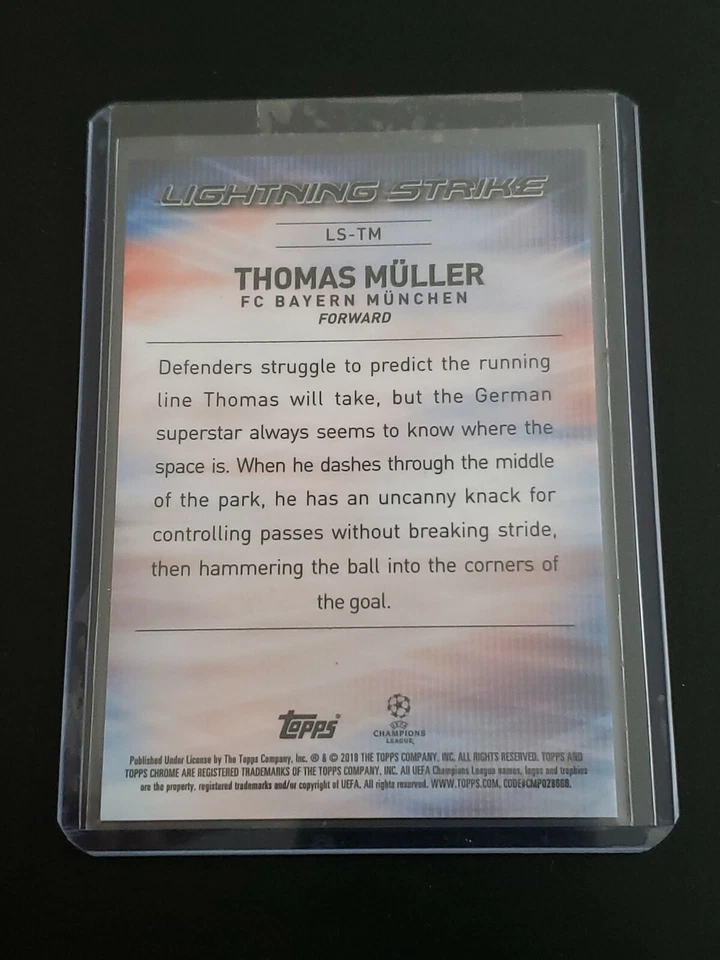 2017-18 TOPPS CHROME -- THOMAS MULLER -- ** LIGHTNING STRIKE ** #LS-TM -- MINT! - Image 2 of 3