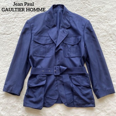 90s Jean Paul Gaultier Homme Silk Blend Safari Jacket Navy 48 | eBay