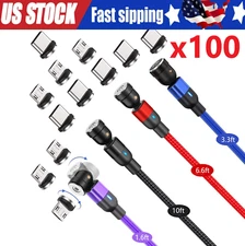 180°+360° Rotate Magnetic Charger Cable Phone Fast Charging Type C Micro USB Lot