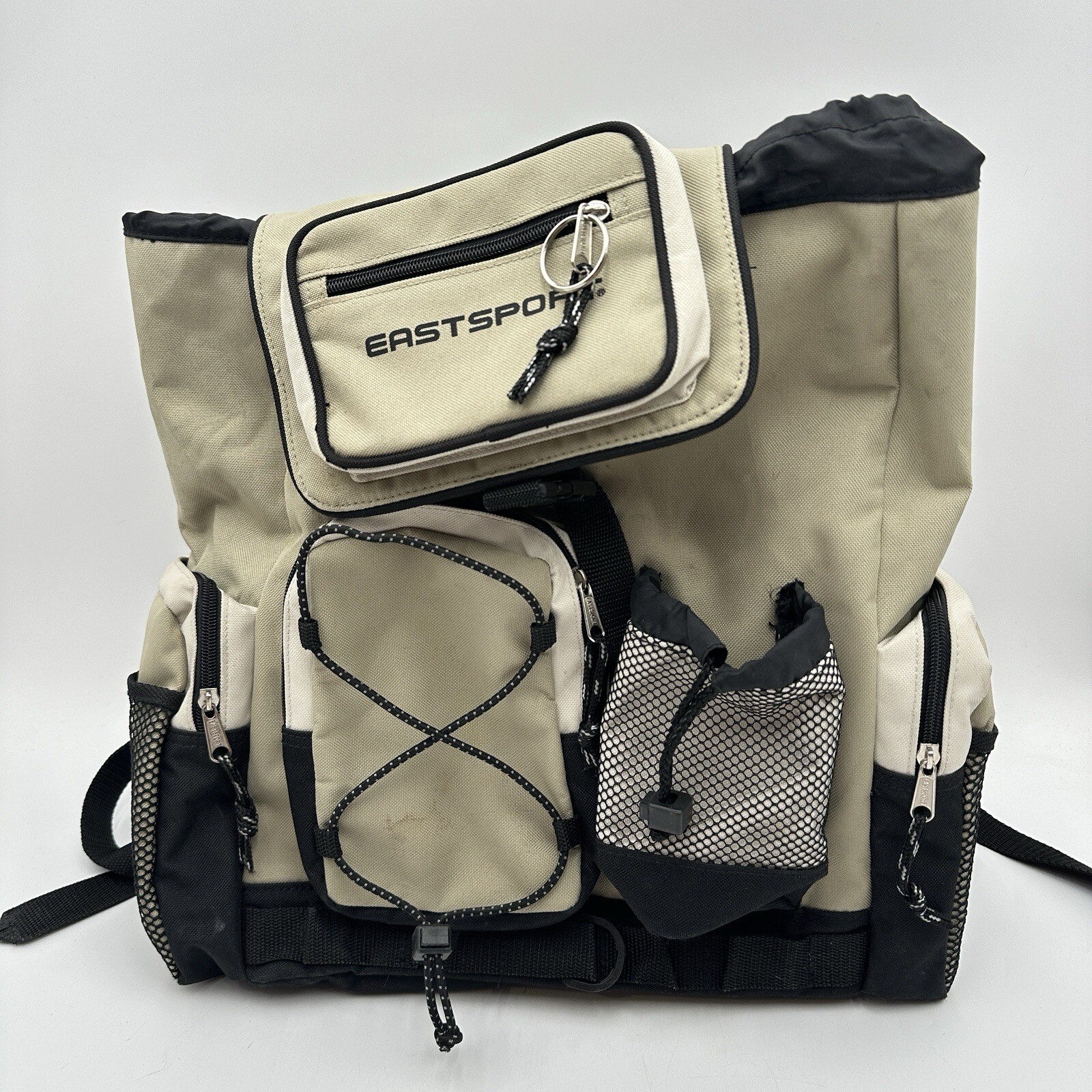 Eastsport Backpack Tan Draw String Multipocket Vi… - image 1