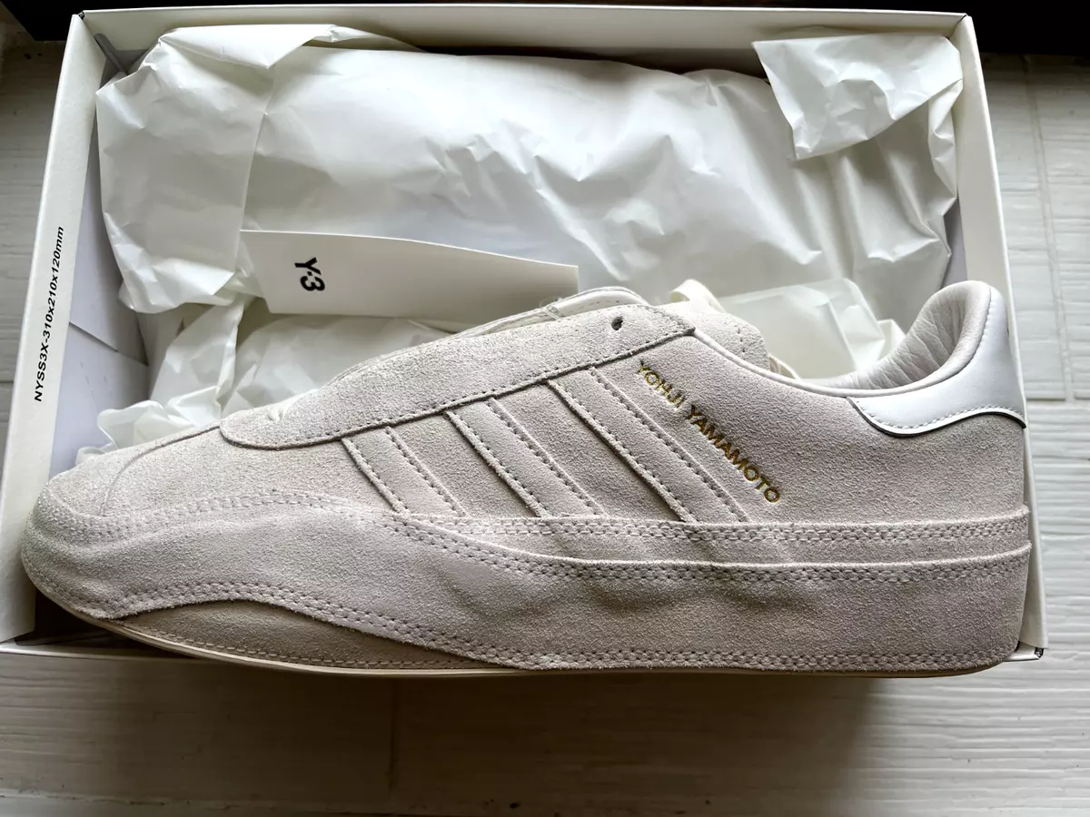 adidas x Y-3 Gazelle Cream White/Cream White/Core White Size M 10.5 HQ6517 NIB