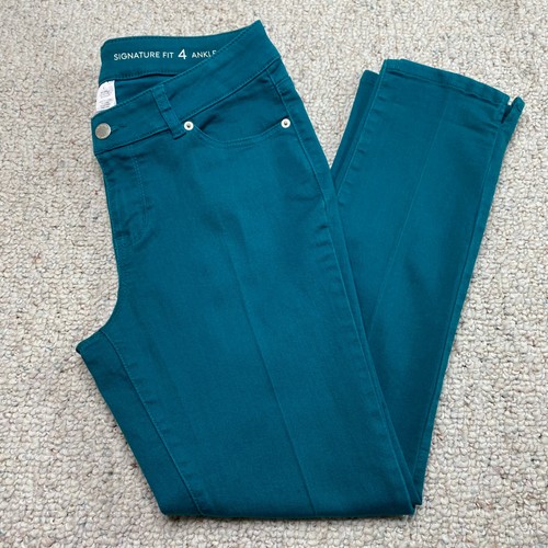 Westport Womens Jean sz 4 Blue Green Slim Straight Stretch Ankle Length Mid Rise