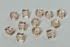 12 Pcs  6mm CUBES  SILK  Pale Peach  SWAROVSKI CRYSTAL BEADS LOT