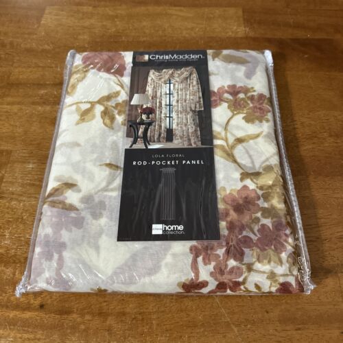 chris madden Lola floral rod pocket panel Set Of 1 Panel Window Curtain New