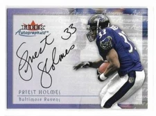 PRIEST HOLMES 2000 FLEER AUTOGRAPHICS ON CARD AUTOGRAPH  SP Ravens Chiefs Au Aut