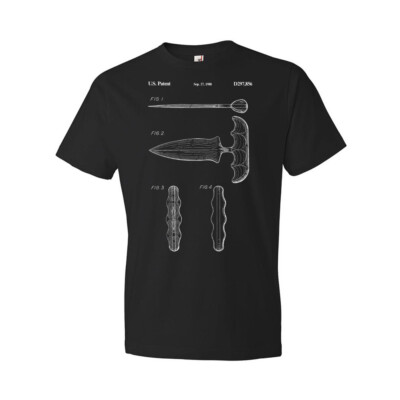 Push Knife Shirt Knife Maker Collector Gift Knife Blueprint Martial Arts Shirt