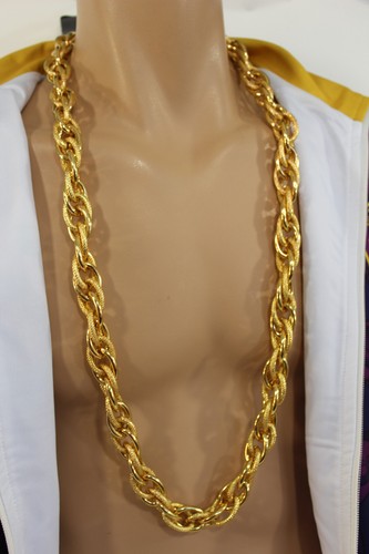 New Men Chunky Metal Thick Chain Links Heavy Long Fashion Necklace Gold Hip Hop - Picture 63 of 69