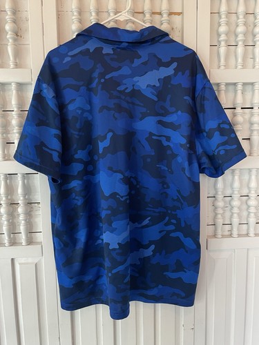 Reebok Herren Plus 2XL Blau Camouflage Kurzarm Poloshirt, K30 - Bild 4 von 5