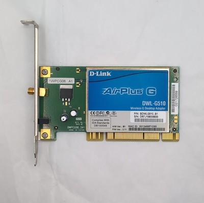 D-Link DWL-G510 Air Plus G Wireless Network Adapter - NO ANTENNA