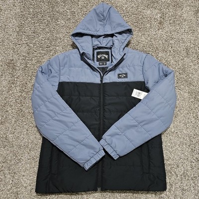 Billabong Men's M Max Puffer Jacket Lightweight Black LightPurple NWT MSRP119.95