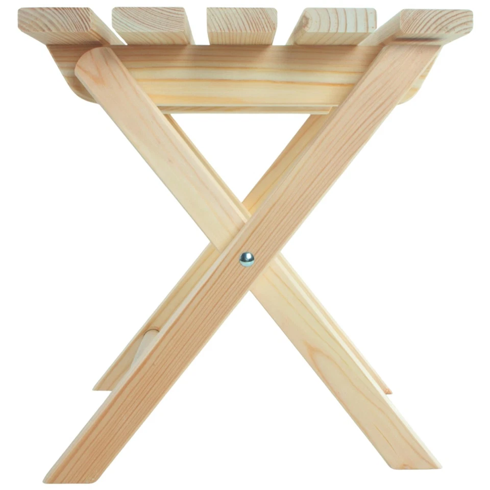 Wooden Folding Stool Pine Compact Portable Chair Small Footstool Decorative Seat - Image 4 of 4