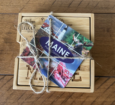 Totally Bamboo Coaster Puzzle Set / 4 Maine NWT Gift