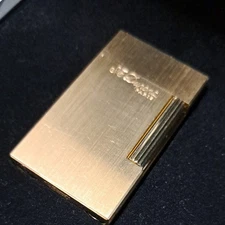 S.T.Dupont lighter Line 2 Kling W burner gold color with accessories good sound